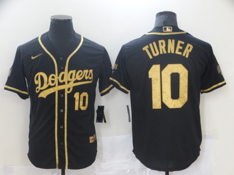 Men Los Angeles Dodgers 10 Turner Black Game 2021 Nike MLB Jersey